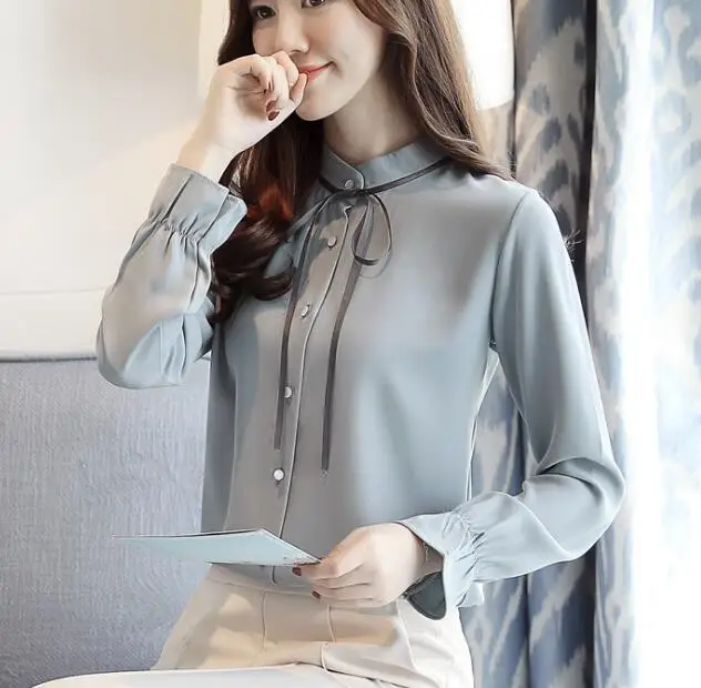 

zm36284a fancy shirts designs korean pattern ladies long sleeve blouse
