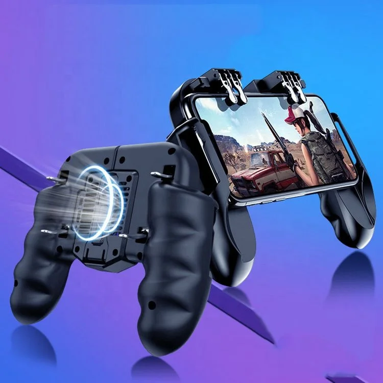 

2019 New Video Game Controller with cool fan & battery for ISO and Android Cellphone Gamepad with 2R2L Trigger, Black