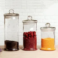 

kitchen vacuum large grains tea storage glass jar cereal container with airtight lid