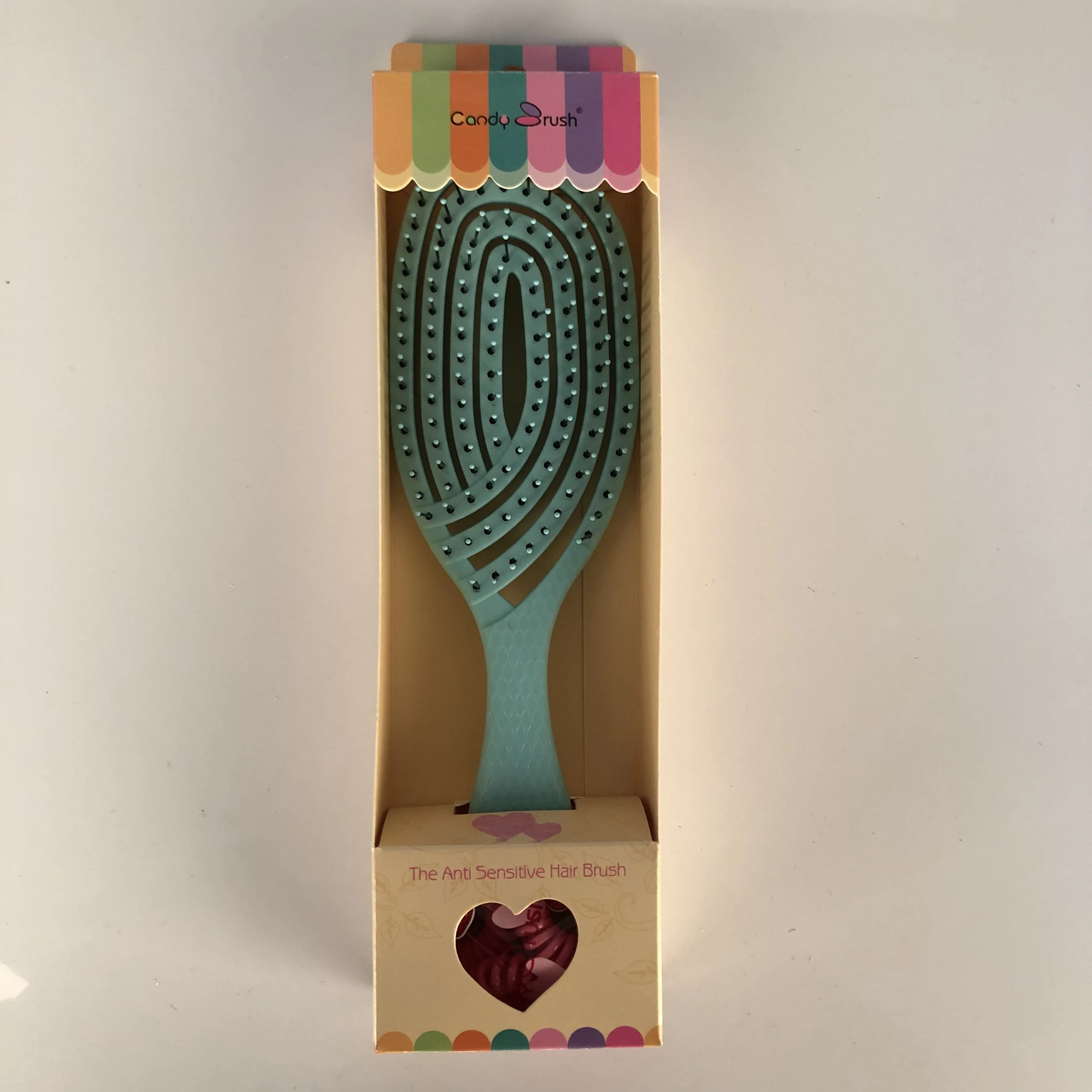 

CANDY BRUSH Fashion girls hair brush new design maze hair brush with 3pcs hair elastic gift, Our color