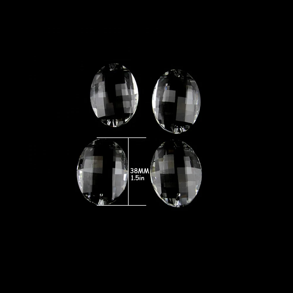 

oval shape transparent chandelier lighting lamp crystal glass prism parts accessories, Clear