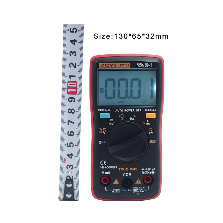 Square wave output Small Handheld Tester Autoranging ZOYI ZT-109 Digital Multimeter