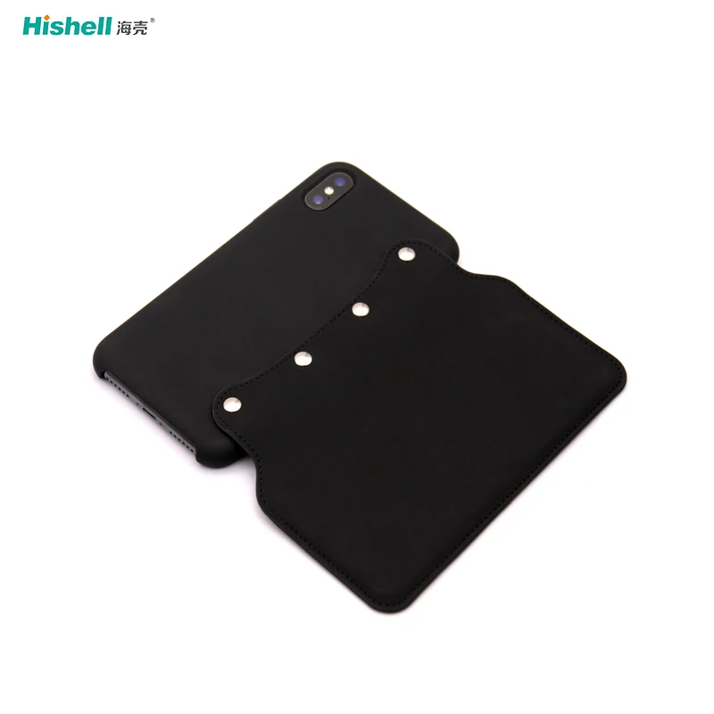 Liquid Silicone Wallet Leather Mobile Phone Case With Rivet For Iphone