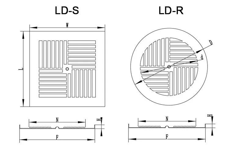 High Quality HVAC Air Vent Aluminum Exhaust Ladder Diffuser Floor Register