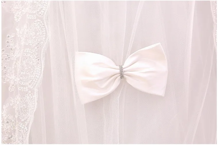 Bridal Women's Appliques Lace A-line Long Train Wedding Dresses