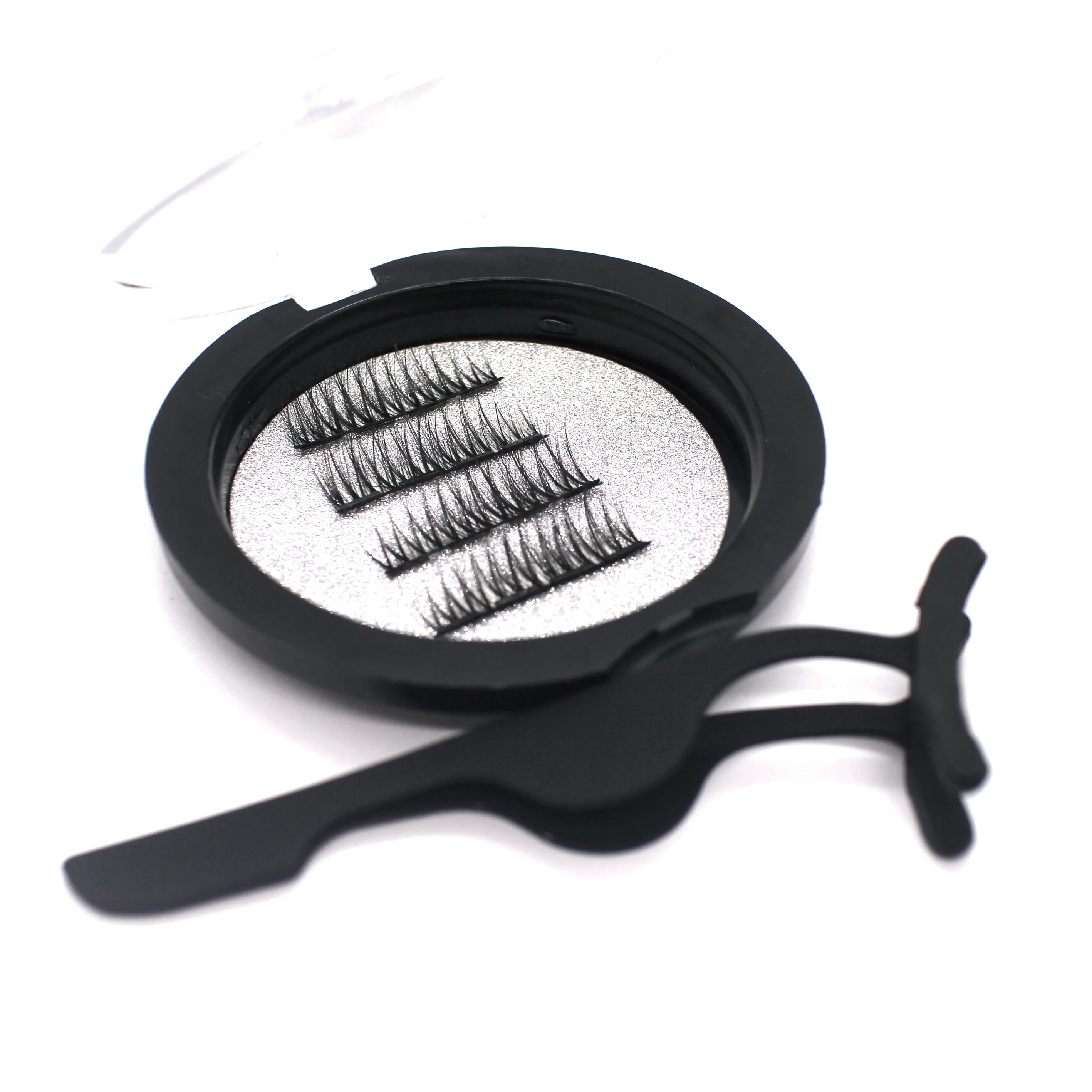 

New arrival Wholesale Fashionable Magnetic Mink Eyelashes 4 magnets, Natural black