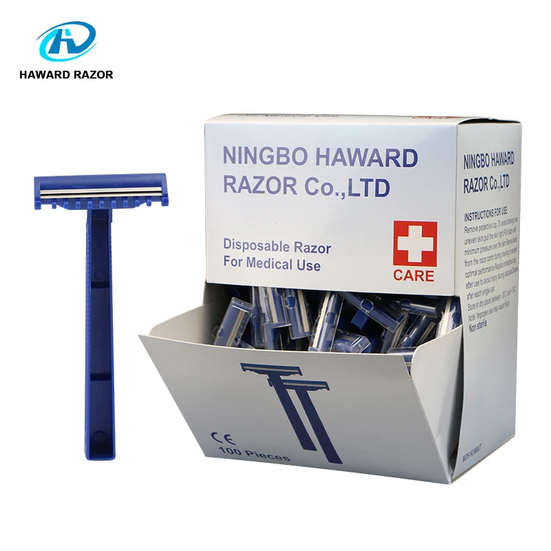 

twin 2 two blade body hair removal hospital disposable medical razor, As photo or customized