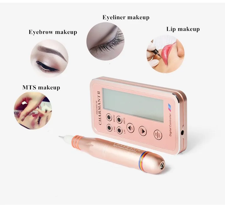 

2018 NEW Permanent Digital Premium Charmant Tattoo Makeup Tattoo Machine Pen for Golden Color permanent make up machine