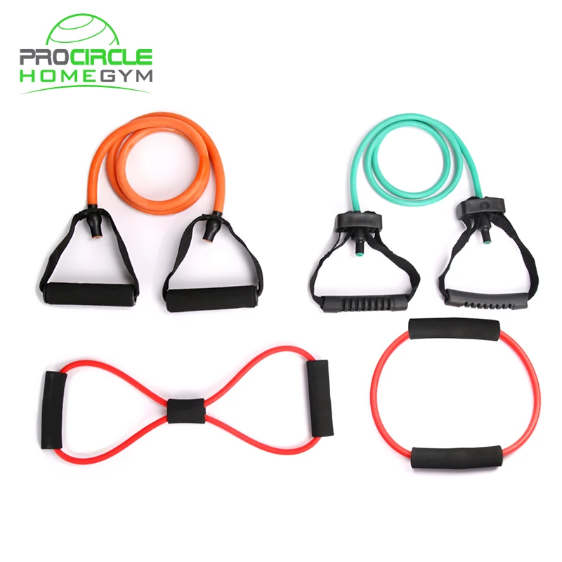 

In stock Fast Delivery within 72 hours Workout Fitness Resistance Tube, Yellow with black;yellow;balck with blue;pink with white