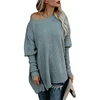 /product-detail/women-long-sleeve-fashion-solid-color-casual-irregular-hem-loose-long-knit-sweater-60807877801.html