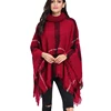 2019 new arrivals Wholesale New Fashion Wraps Winter Turtleneck Sweater Women Knit cashmere ponchos for women cape
