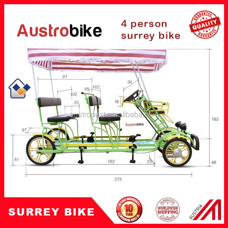 Two Person Surrey Bike / Electric Surrey Bike Two Person 4 Wheel Bike