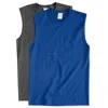Pre-shrunk Poly Cotton Blend Sleeveless T-shirt Men's Basic Crewneck Bodybuilding Muscle Stringer Tank Top Vest