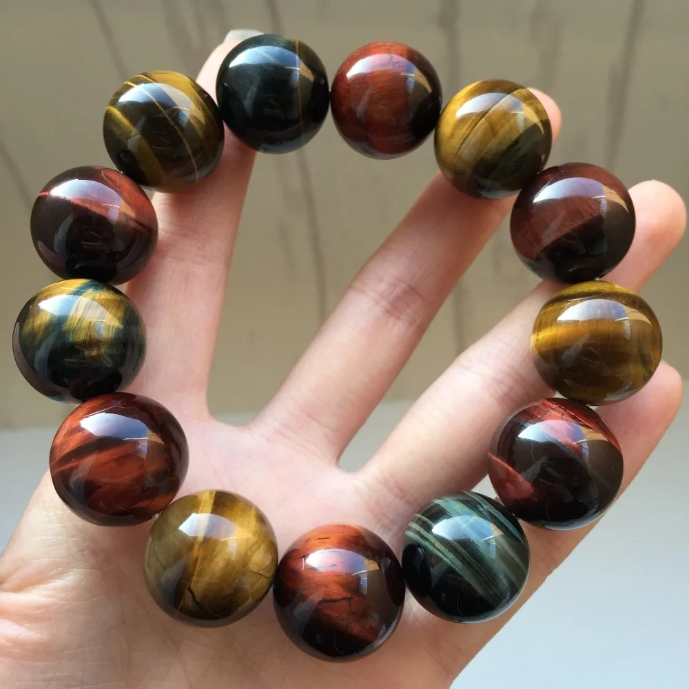 

colorful Exotic Male and female lovers fashion accessories Natural Tiger Eye Stone Bracelet, Brown