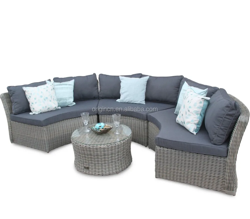 6 Seater Round Curved Shaped Outdoor Lounge Sofa And Tea Table Set Outdoor Lounge Sofa And Tea Table Set