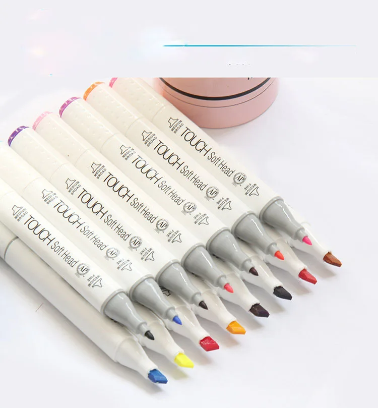 
2018hot 218 color students beginner touch soft head markers pen for university 