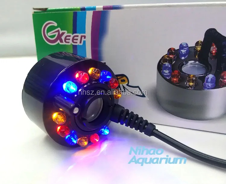 12 LED Mist Maker Fogger maker Fog Machine Atomizer Air Humidifier for Water Fountain Pond mountain