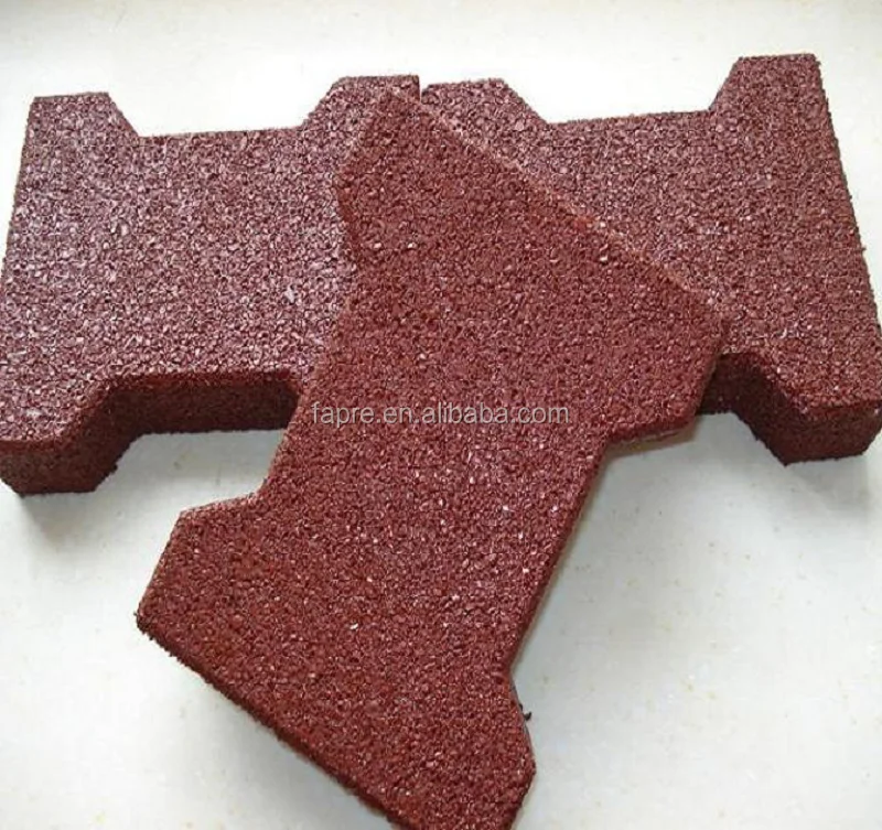 200mmx160mm Anti Slip Dog Bone Interlocking Rubber Paver For Horse