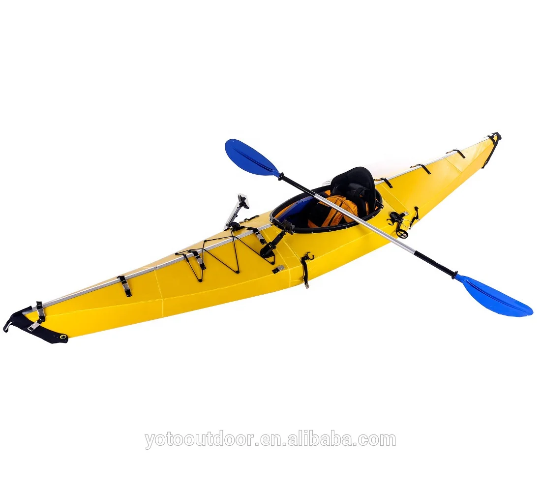 

Trending Design China Portable Foldable Kayak Single Canoe, White/red/yellow