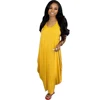 Casual Femme Dress Sleeveless Summer Women Clothes Solid Split Irregular Beach Dresses Sling Long Vestido drop shipping