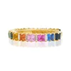 925 sterling silver jewelry eternity zircon rainbow baguette ring