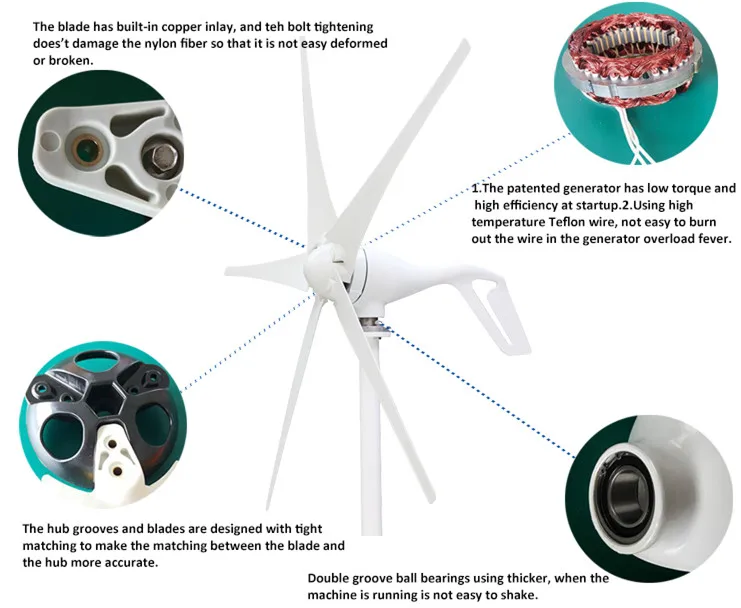 3 or 5 blades S3 series 12v 24v   wind turbine generator 400w