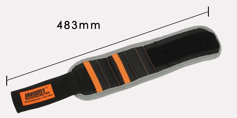 JAKEMY JM-X5 Portable Magnetic Wristband Bag with Strong Magnets for Holding Screws Nails Drilling Bits DIY Hand Tool Collection