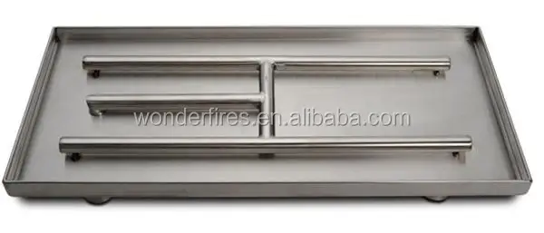 Stainless Steel Square Fire Pit Burner Fireplaces Pan Gas Firepit