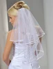 Good quality short two layer ribbon white Ivory 1.5 meters width 1.5 meters short veil for bridal with comb MSVB4