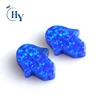 Man-made opal jewelry hand shape lab created blue opal hamsa