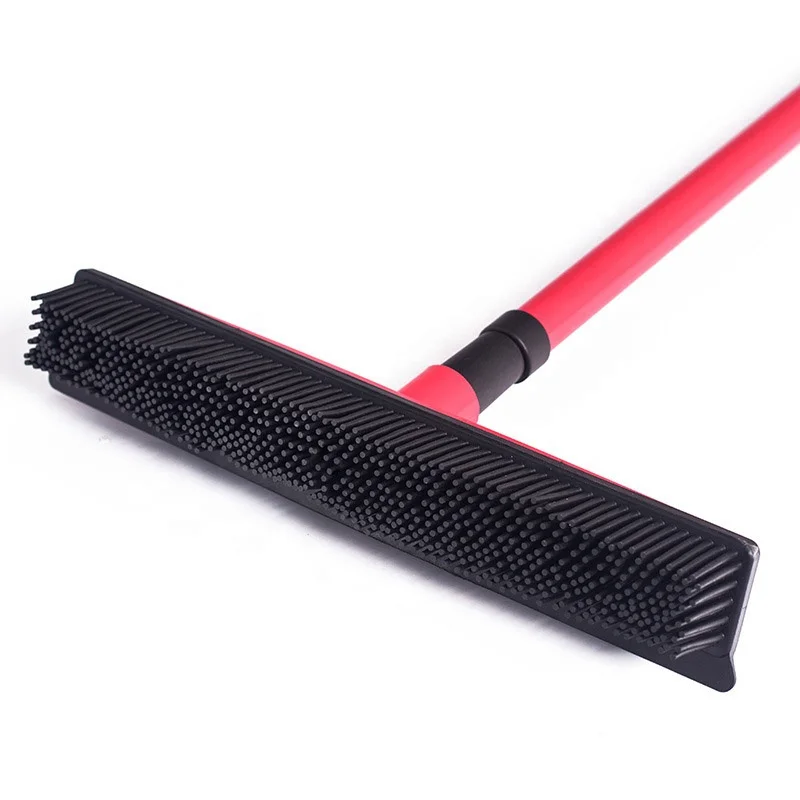 
Silicone Pet Hair Broom Telescopic Magic Clean Sweeper Squeegee Scratch Bristle Long Push Broom 