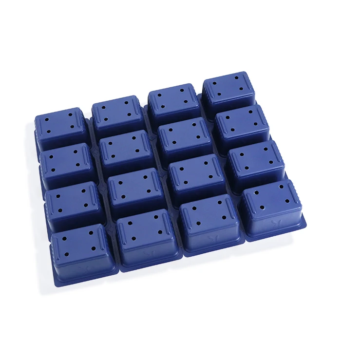 

16 Cells Blue PS Plastic Plant Blister Packaging Growing Seed Germination Starting Tray, White