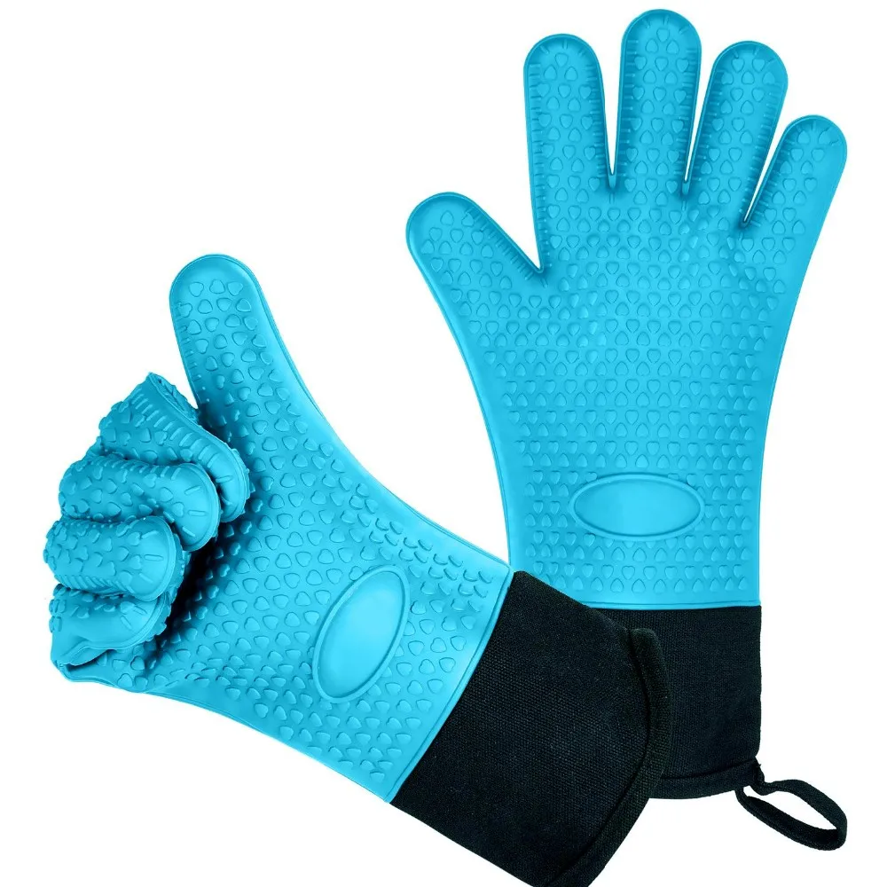 

Heat Resistant Silicone Baking gloves Non-slip colorful extra long heat protective gloves for kitchen, Customized