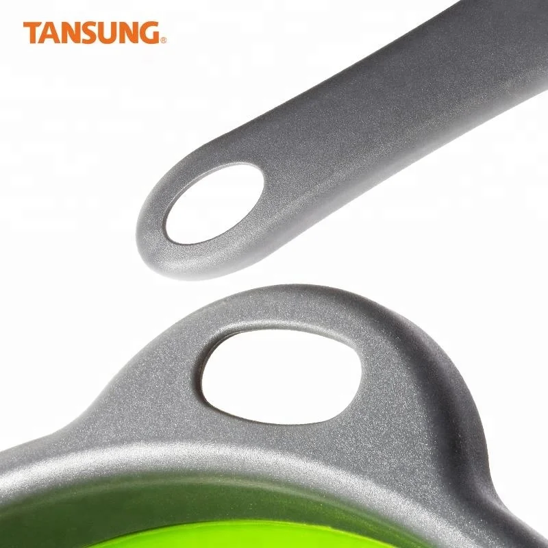 
Wholesale Food Grade Plastic Collapsible Bowl Colander Food Strainer with Long Handle 