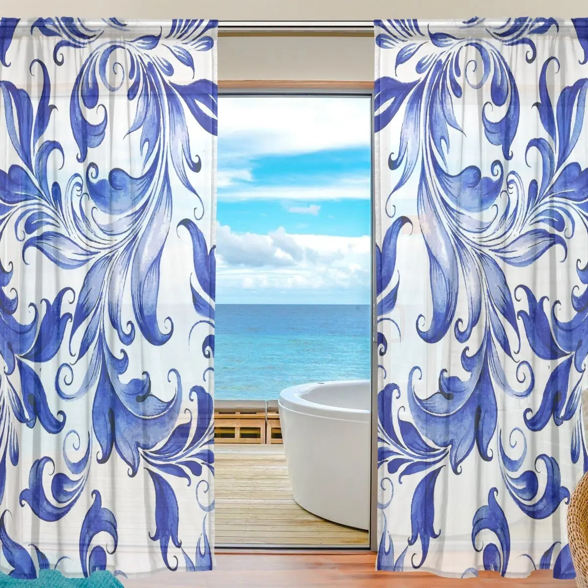 Bedding Linen Vantaso Sheer Curtains 78 Inch Long Baby Elephant