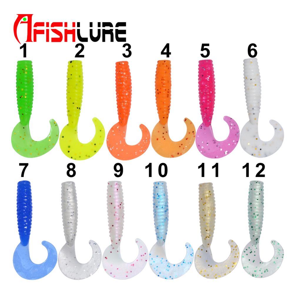 

Luminous Soft fishing worms Lure Knife tail 45mm 1.2g AR02 Night fishing fishing swimbait