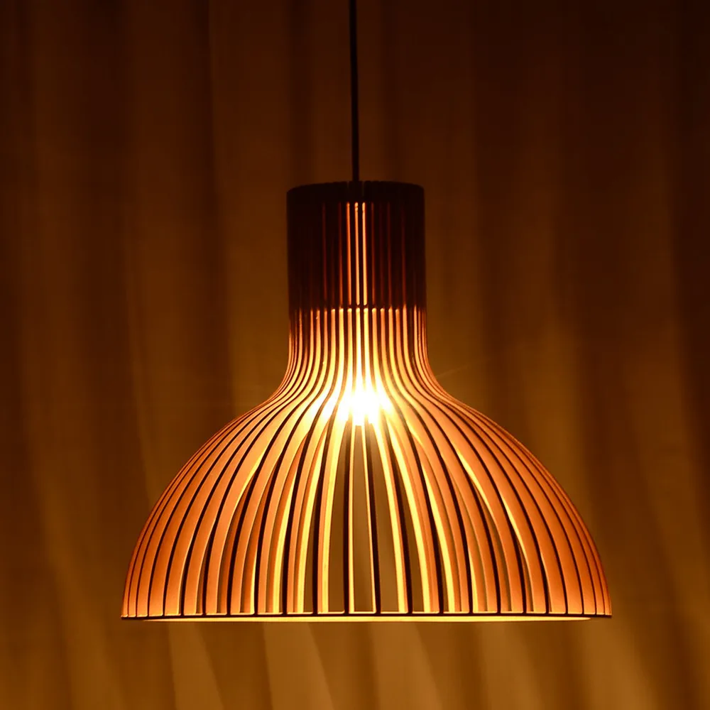 Hot gelamineerd berken latten houten licht grote grote hanglamp ...