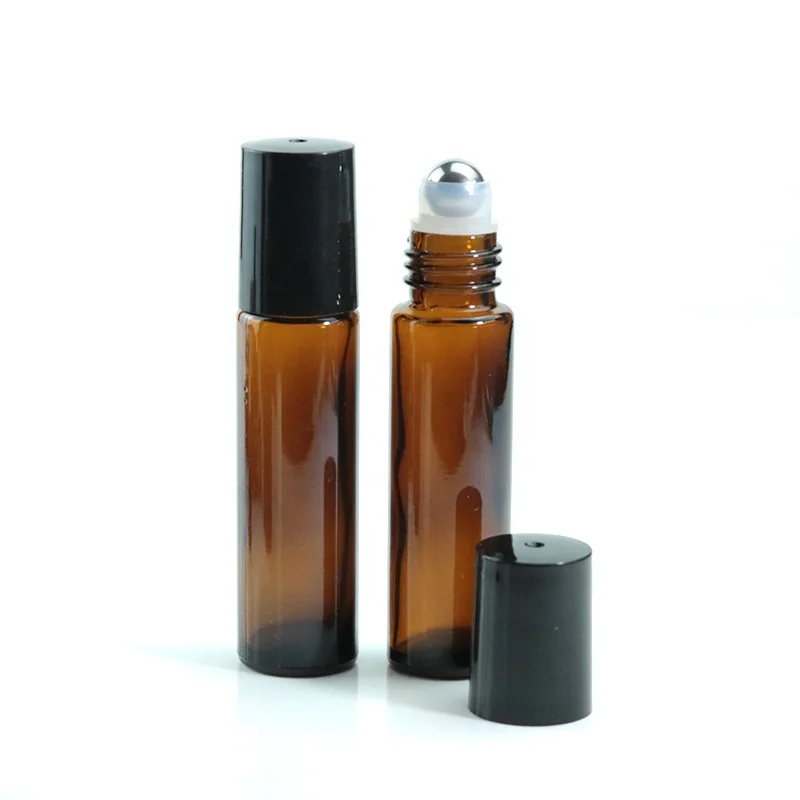 Wholesale Custom Roll On Glass Bottle 5ml 10ml Amber Roller Bottle With