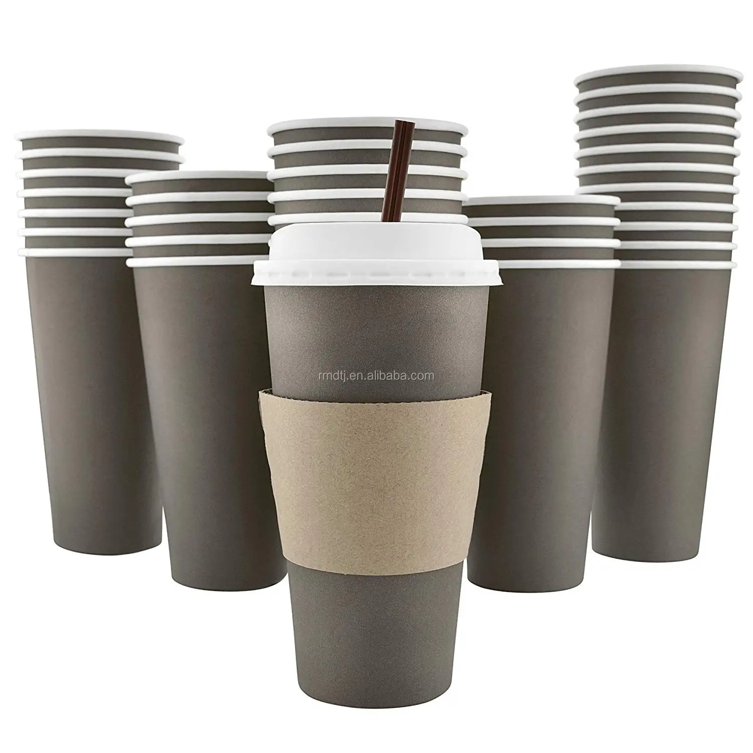 50 Pack 20 Oz 81216 4 Colors Disposable Hot Paper Coffee Cupslidssleevesstirring 8091