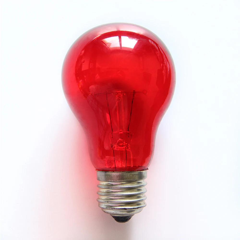 A60 e27 60w general use red vintage edison lamp high temperature incandescent light bulb