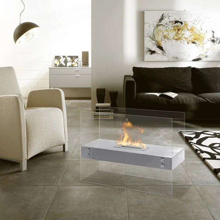 China Indoor Flam Adjustable Free Standing Gel Fuel Fireplace