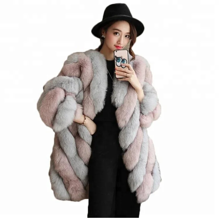 

2018 Simple Winter Jackets Women Fashion Multi Color Furs Warm Coat Faux Fox Fur Coat