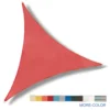 JINGQI 10' x 10' x 10' Triangle Red UV Block HDPE Fabric Sun Shade Sail for Outdoor Garden
