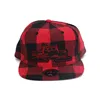 Hot Sale Manufacturer New Fashion Checked 100% Cotton Blank Plaid Red Black Plaid Custom Baseball Cap Sports Hat