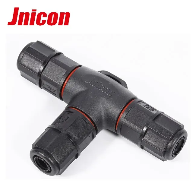 2 pin 3 pin 4pin IP68 solderless screw terminal waterproof T connector