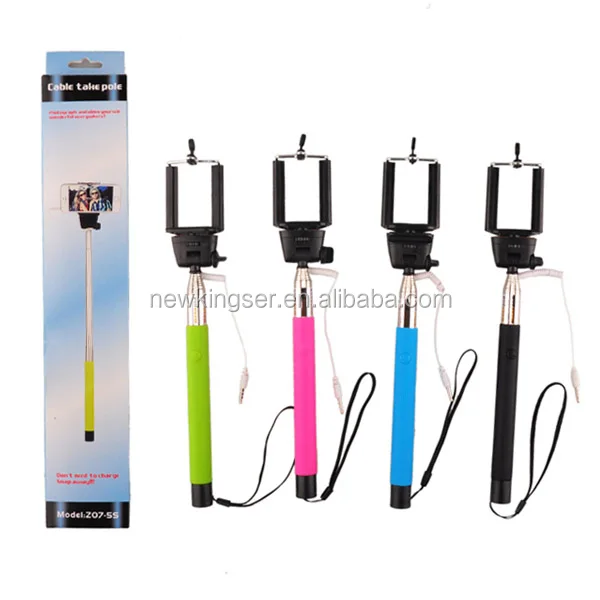 Wholesale Monopod Selfie Stick Z07-5S Portable Extendable Handheld cable take pole selfie stick