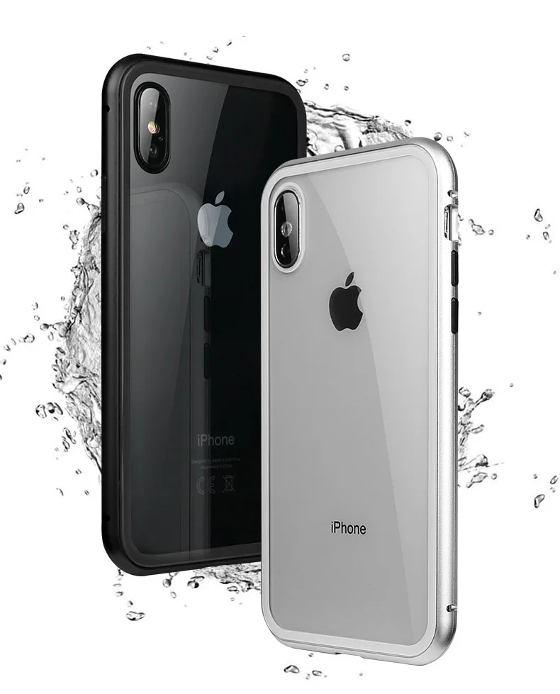 

A009 360 Clear Full Cover Metal Tempered Glass Magnetic Phone Cases for Huawei for Huawei Mate 20 lite Luxury Case