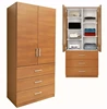 impressive Classic wardrobe armoire layout features 3 front drawers Adjustable interior shelves ready to use