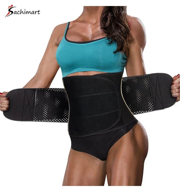 

Sachimart OEM Weight Loss Tummy Tuck Body Slimming Neoprene Sauna Sweat Waist Trimmer Colombian Cincher With Back Support Belt, Black