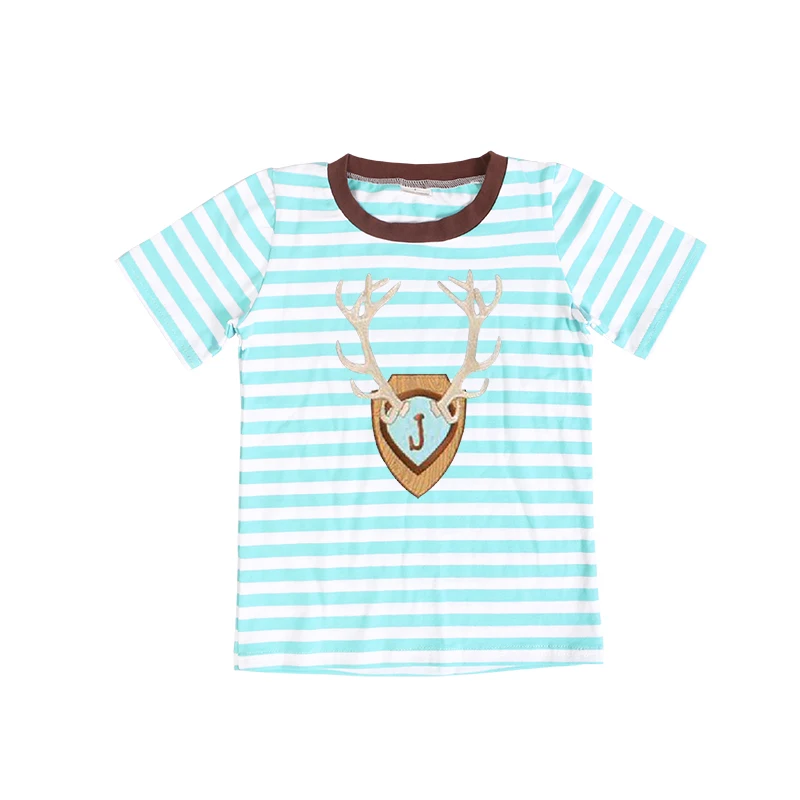 

Wholesale kids clothes summer deer pattern casual stripe boys kid clothing, As picture